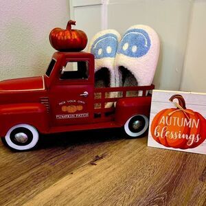 Blue Smiley Face Happy Feet Cozy Slippers